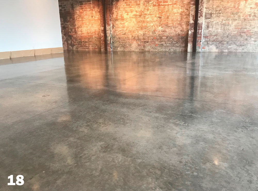 Coated interior concrete floor