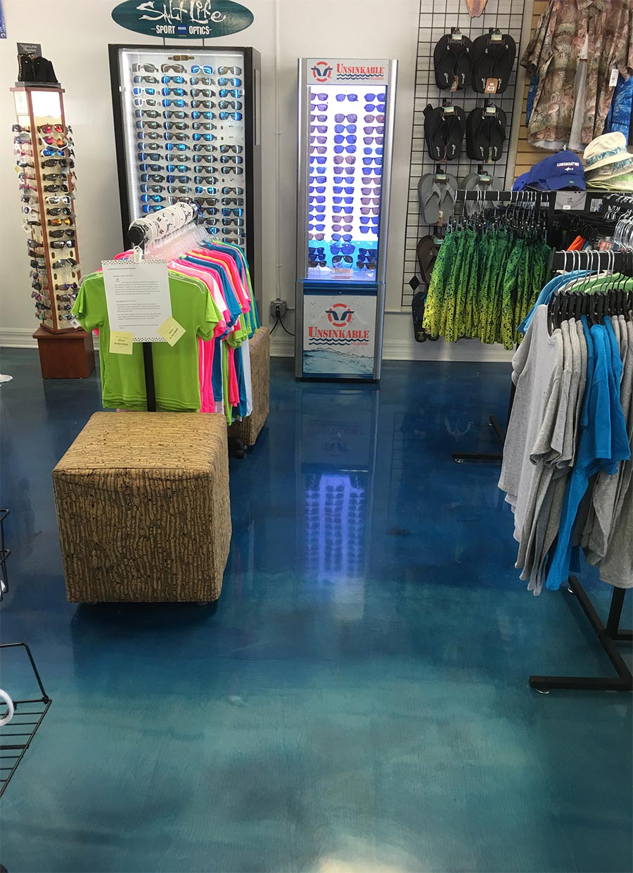 blue retail store epoxy floor by elton john strawderman