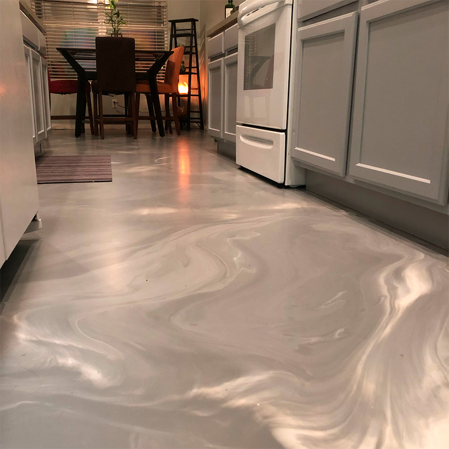 light grey kitchen epoxy floor by elton john strawderman
