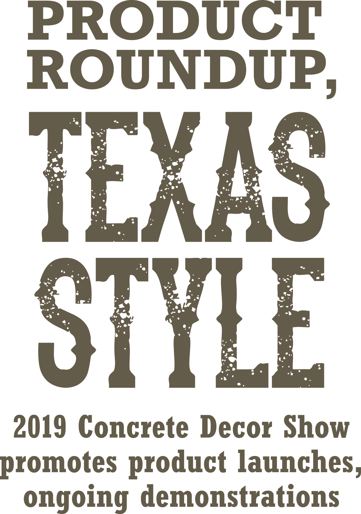 Product Roundup, Texas Style typography
